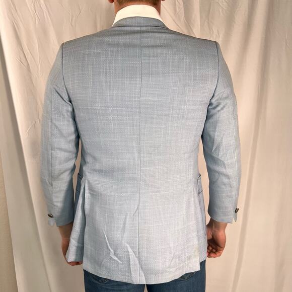 Vintage 70’s Ratner Powder Sky Blue Disco Sport Coat Mod Jacket Blazer - Picture 2 of 9